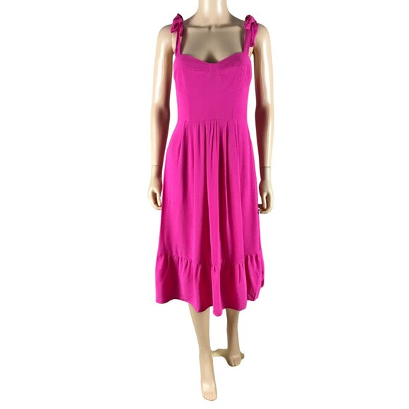 Steve Madden Fuchsia Bustier Midi Dress Size 6 - Picture 2 of 7